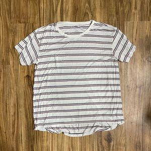 Super Soft Relaxed Fit American Eagle Tee w Red & Blue Stripes